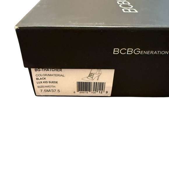 BCBG Generation BG Thatcher Lux Kid Suede Ankle Bootie Heels Shoes 7.5 US - Picture 5 of 5